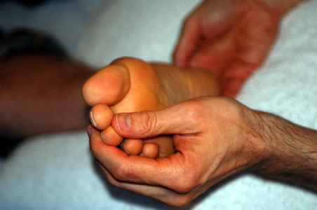 Marcos performing Reflexology