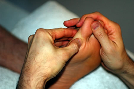 Marcos performing Reflexology